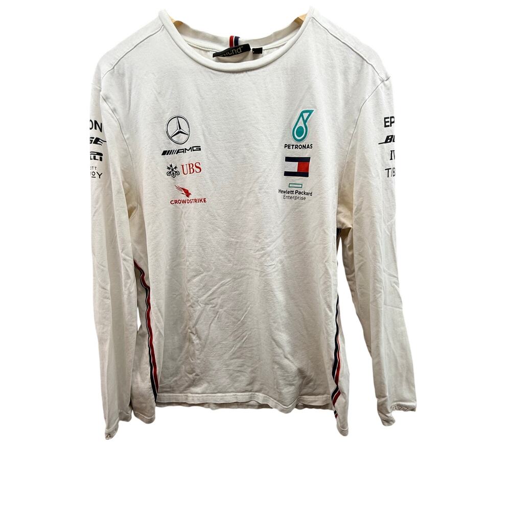 Mercedes AMG Petronas F1 Shirt Mens XXL White Long Sleeve Formula 1 Team
